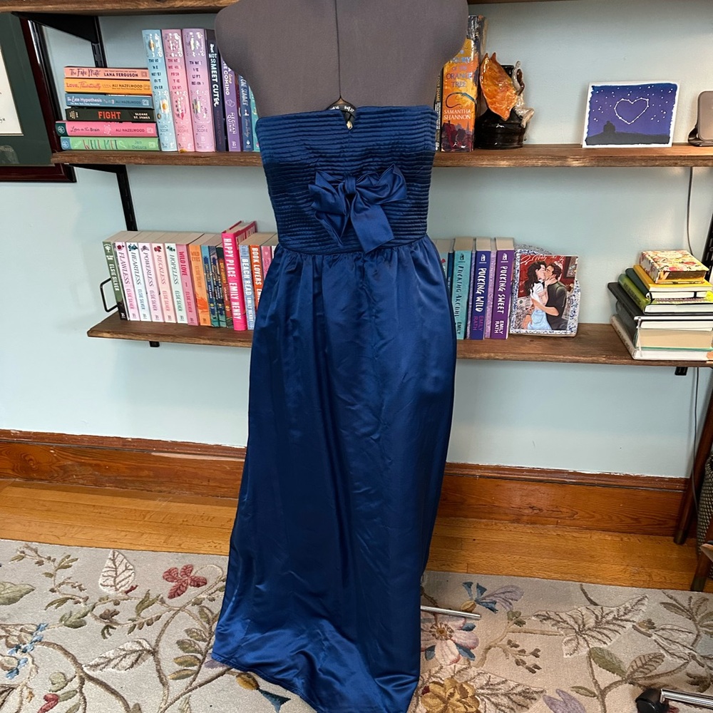 Vintage Royal Blue Strapless Gown